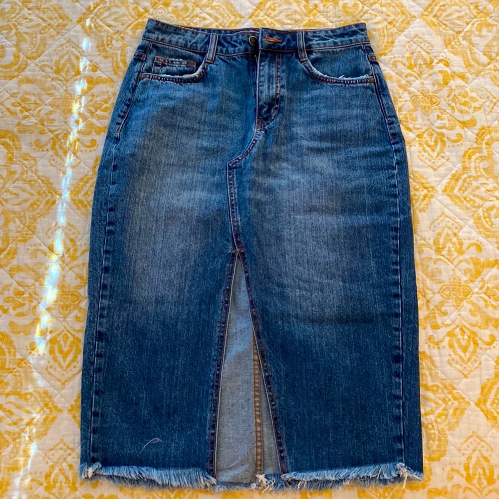 Zara Denim midi skirt